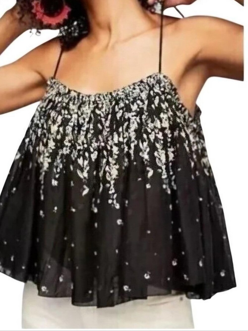 Free People Black Spaghetti-Strap Top